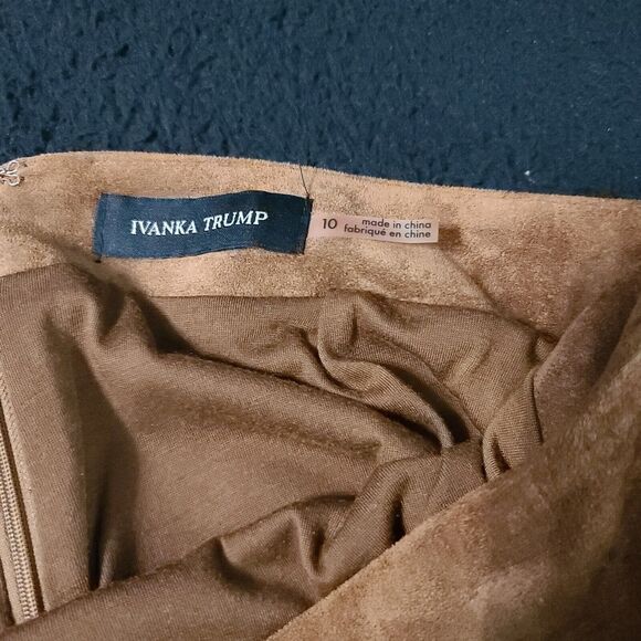 NWT Ivanka Trump Womens Skirt Brown Size 10 Polyester A-Line Zip in Back Lined - Picture 5 of 11
